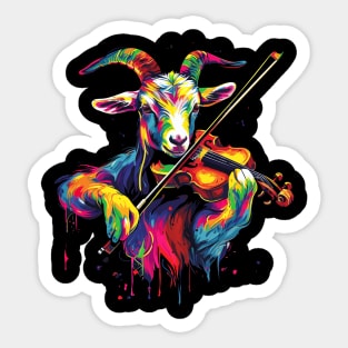 Goat Playing Violin Sticker